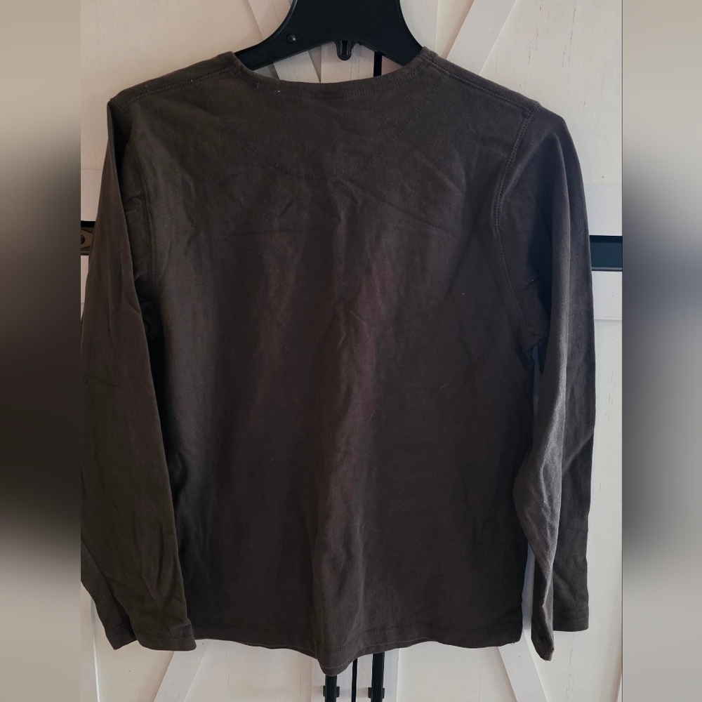 Festive Snowman Long Sleeve Tee - Brown - Picture 5 of 5